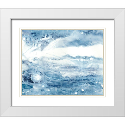 Indigo Tides III White Modern Wood Framed Art Print with Double Matting by Harper, Ethan