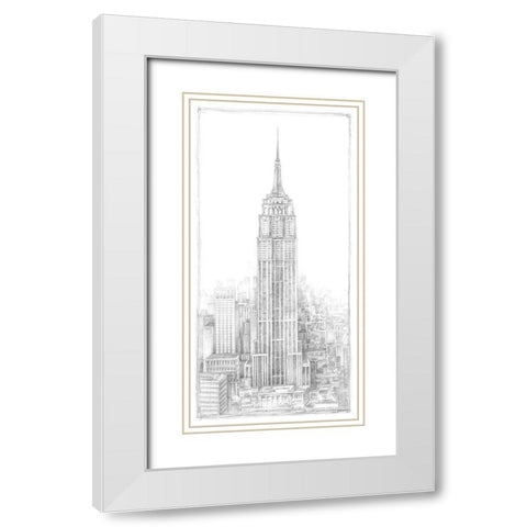 Aerial City View II White Modern Wood Framed Art Print with Double Matting by Harper, Ethan