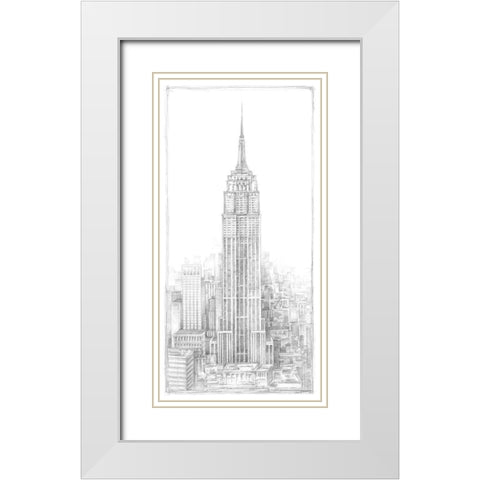 Aerial City View II White Modern Wood Framed Art Print with Double Matting by Harper, Ethan