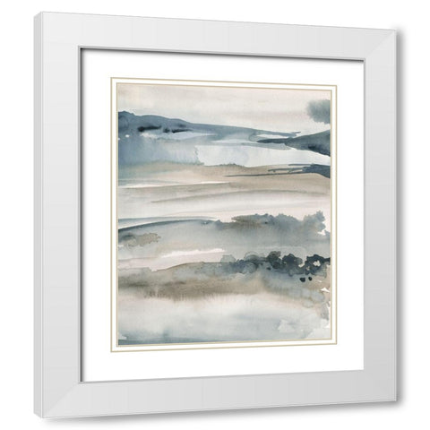 Foggy Horizon I White Modern Wood Framed Art Print with Double Matting by Parker, Jennifer Paxton
