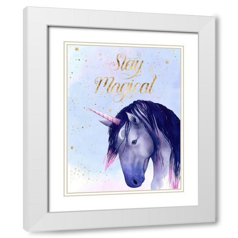 Unicorn Universe I White Modern Wood Framed Art Print with Double Matting by Popp, Grace