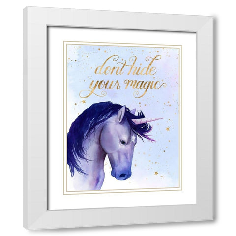 Unicorn Universe II White Modern Wood Framed Art Print with Double Matting by Popp, Grace