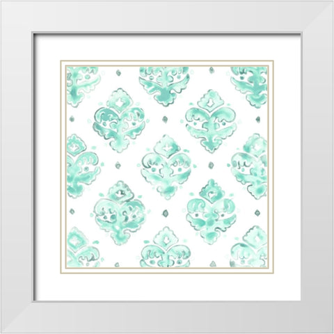 Bohemian Textile II White Modern Wood Framed Art Print with Double Matting by Vess, June Erica