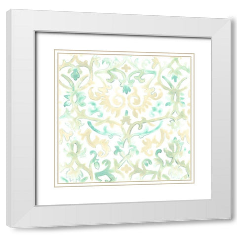 Bohemian Textile IV White Modern Wood Framed Art Print with Double Matting by Vess, June Erica
