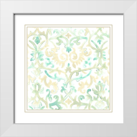 Bohemian Textile IV White Modern Wood Framed Art Print with Double Matting by Vess, June Erica