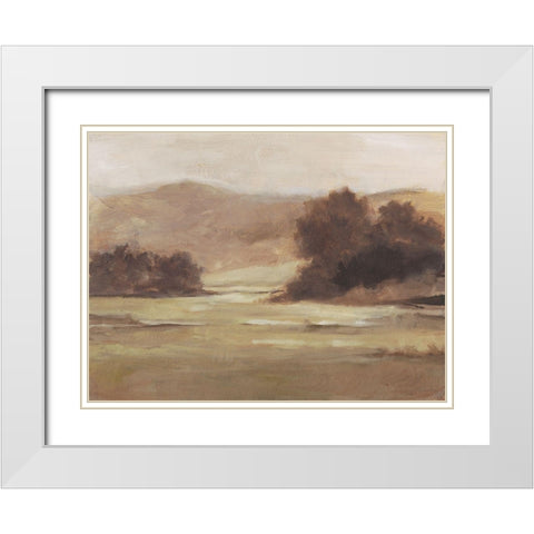 Muted Landscape I White Modern Wood Framed Art Print with Double Matting by Harper, Ethan
