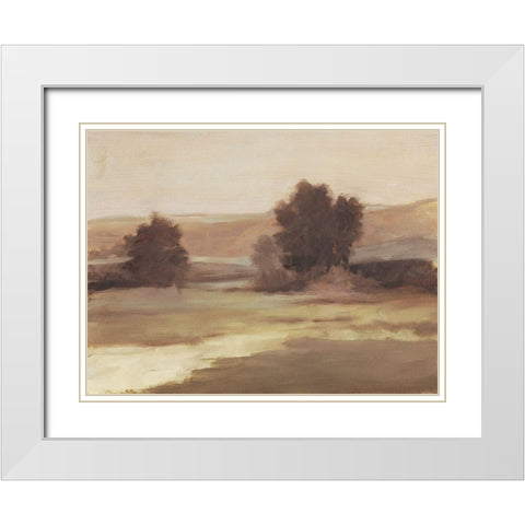 Muted Landscape II White Modern Wood Framed Art Print with Double Matting by Harper, Ethan