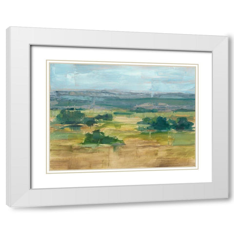Valley View I White Modern Wood Framed Art Print with Double Matting by Harper, Ethan