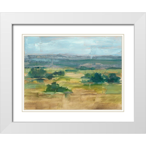 Valley View I White Modern Wood Framed Art Print with Double Matting by Harper, Ethan