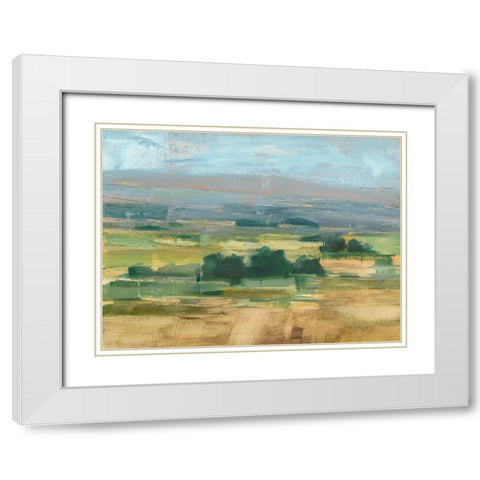 Valley View II White Modern Wood Framed Art Print with Double Matting by Harper, Ethan