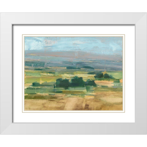 Valley View II White Modern Wood Framed Art Print with Double Matting by Harper, Ethan
