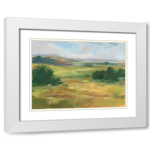 Green Valley I White Modern Wood Framed Art Print with Double Matting by Harper, Ethan