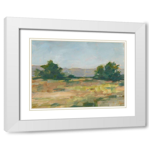 Green Valley III White Modern Wood Framed Art Print with Double Matting by Harper, Ethan
