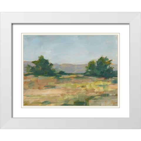 Green Valley III White Modern Wood Framed Art Print with Double Matting by Harper, Ethan