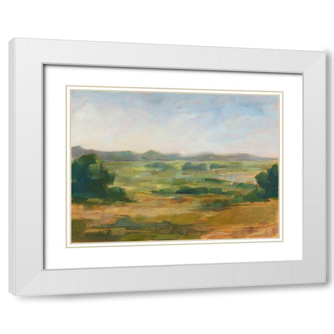 Green Valley IV White Modern Wood Framed Art Print with Double Matting by Harper, Ethan