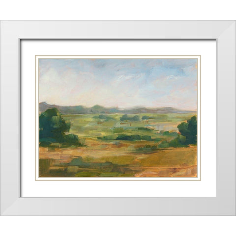 Green Valley IV White Modern Wood Framed Art Print with Double Matting by Harper, Ethan
