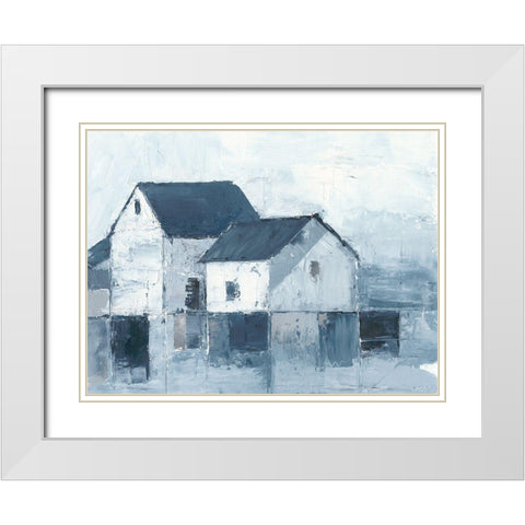 Indigo Barns I White Modern Wood Framed Art Print with Double Matting by Harper, Ethan