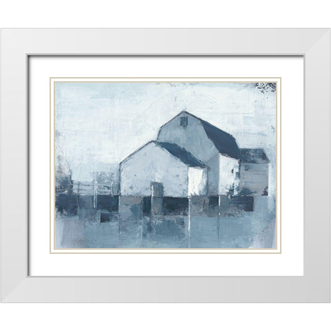 Indigo Barns II White Modern Wood Framed Art Print with Double Matting by Harper, Ethan