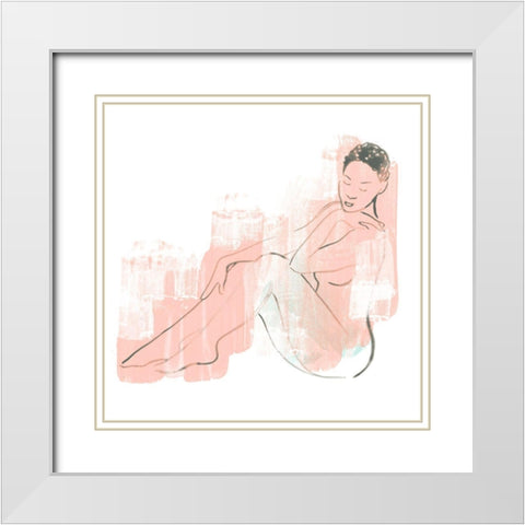 Colorblock Figure I White Modern Wood Framed Art Print with Double Matting by Vess, June Erica