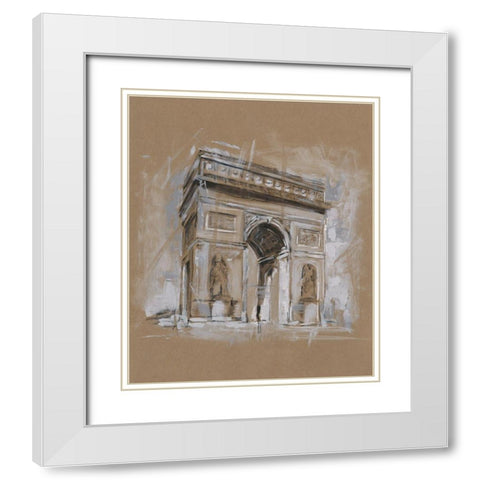 Brushwork Architecture Study I White Modern Wood Framed Art Print with Double Matting by Harper, Ethan