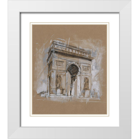 Brushwork Architecture Study I White Modern Wood Framed Art Print with Double Matting by Harper, Ethan