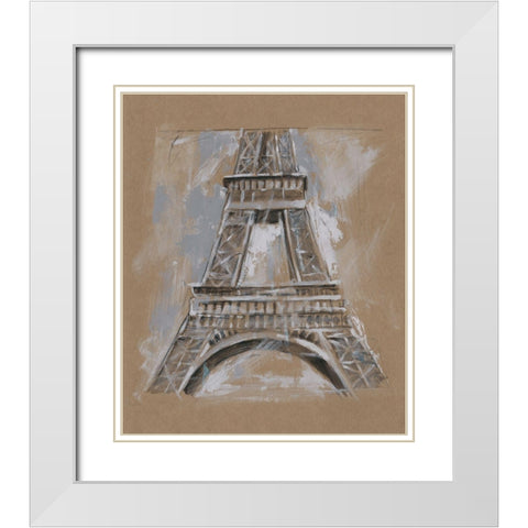 Brushwork Architecture Study II White Modern Wood Framed Art Print with Double Matting by Harper, Ethan