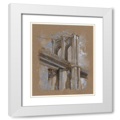Brushwork Architecture Study III White Modern Wood Framed Art Print with Double Matting by Harper, Ethan