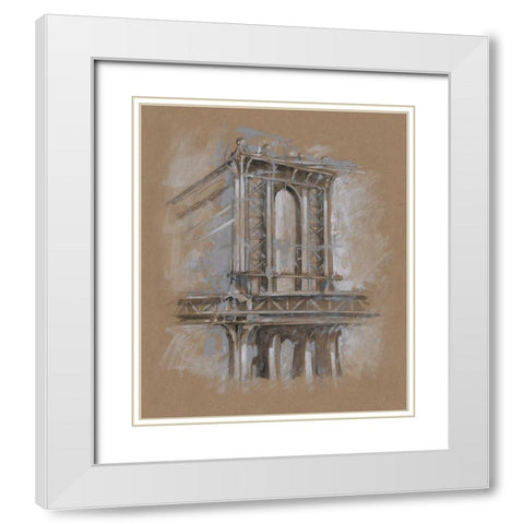 Brushwork Architecture Study IV White Modern Wood Framed Art Print with Double Matting by Harper, Ethan