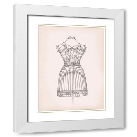 Antique Dress Form I White Modern Wood Framed Art Print with Double Matting by Harper, Ethan