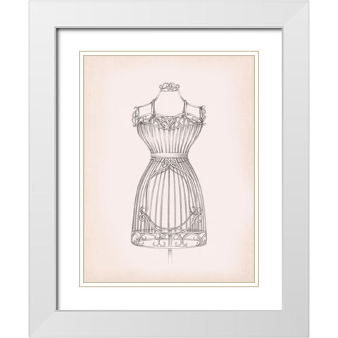 Antique Dress Form II White Modern Wood Framed Art Print with Double Matting by Harper, Ethan