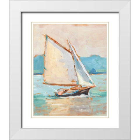 Contemporary Yacht II White Modern Wood Framed Art Print with Double Matting by Harper, Ethan