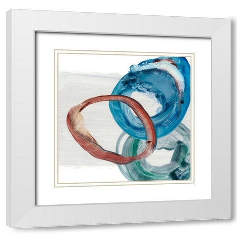 Overlapping Rings I White Modern Wood Framed Art Print with Double Matting by Harper, Ethan