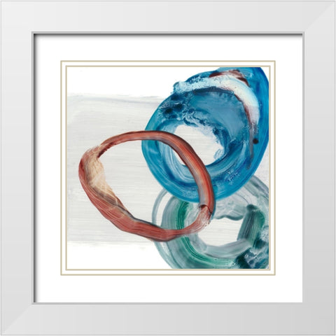 Overlapping Rings I White Modern Wood Framed Art Print with Double Matting by Harper, Ethan