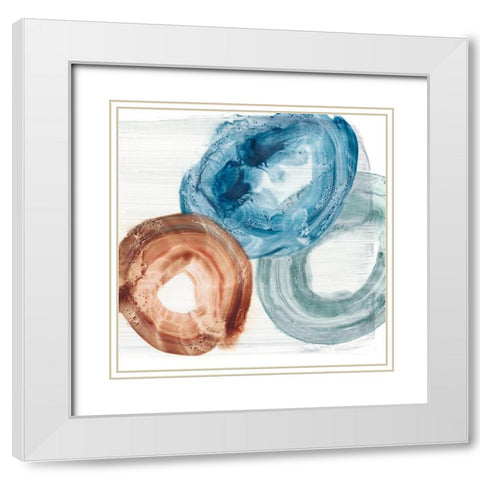 Overlapping Rings III White Modern Wood Framed Art Print with Double Matting by Harper, Ethan