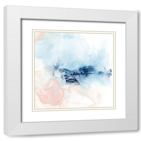 Indigo and Blush I White Modern Wood Framed Art Print with Double Matting by Harper, Ethan