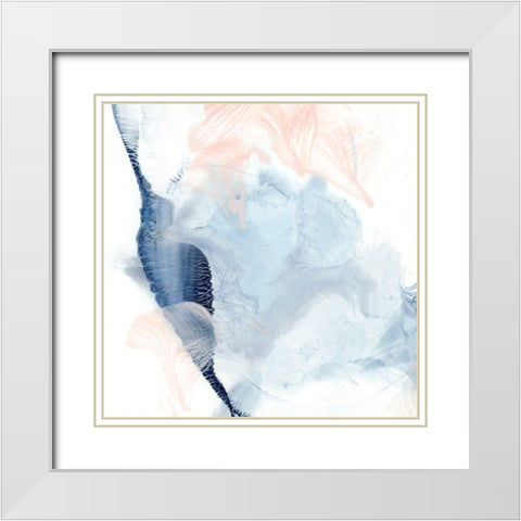 Indigo and Blush II White Modern Wood Framed Art Print with Double Matting by Harper, Ethan
