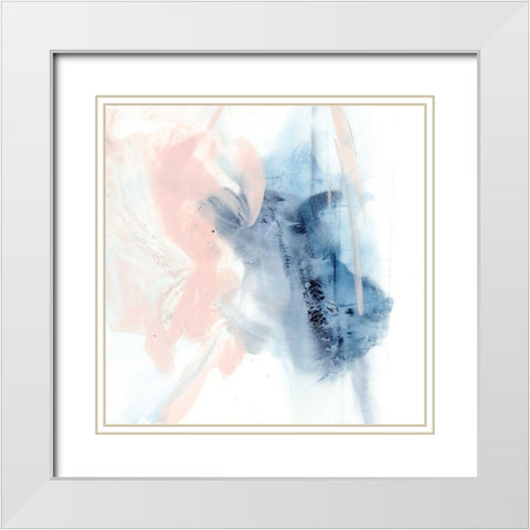Indigo and Blush III White Modern Wood Framed Art Print with Double Matting by Harper, Ethan