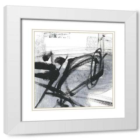 Scribble Script I White Modern Wood Framed Art Print with Double Matting by Harper, Ethan