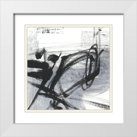 Scribble Script I White Modern Wood Framed Art Print with Double Matting by Harper, Ethan