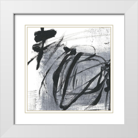 Scribble Script II White Modern Wood Framed Art Print with Double Matting by Harper, Ethan