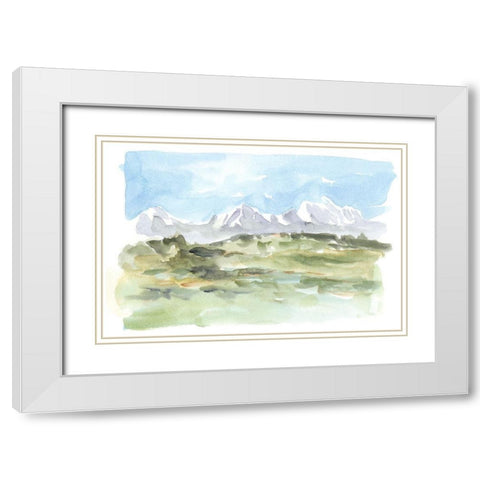 Mountain Watercolor I White Modern Wood Framed Art Print with Double Matting by Harper, Ethan