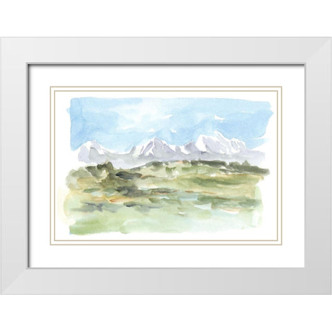 Mountain Watercolor I White Modern Wood Framed Art Print with Double Matting by Harper, Ethan
