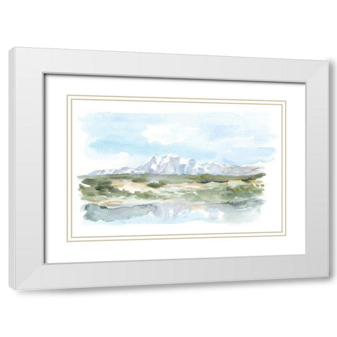 Mountain Watercolor II White Modern Wood Framed Art Print with Double Matting by Harper, Ethan