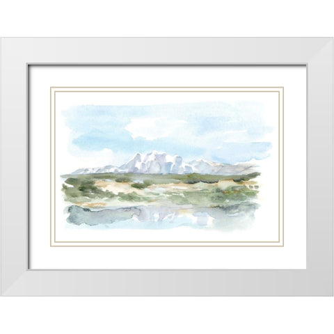 Mountain Watercolor II White Modern Wood Framed Art Print with Double Matting by Harper, Ethan