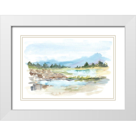 Mountain Watercolor IV White Modern Wood Framed Art Print with Double Matting by Harper, Ethan