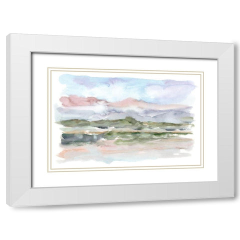 Mountain Watercolor V White Modern Wood Framed Art Print with Double Matting by Harper, Ethan