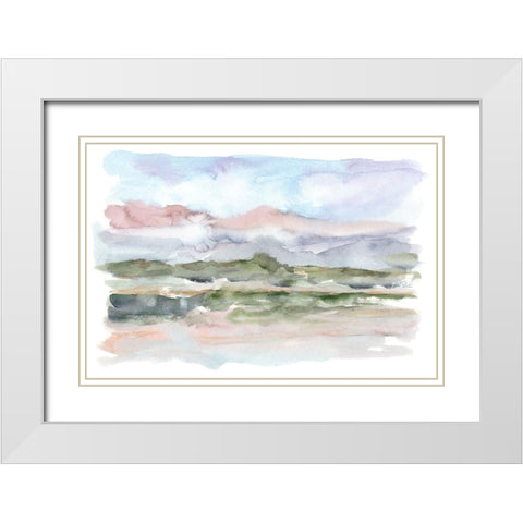 Mountain Watercolor V White Modern Wood Framed Art Print with Double Matting by Harper, Ethan