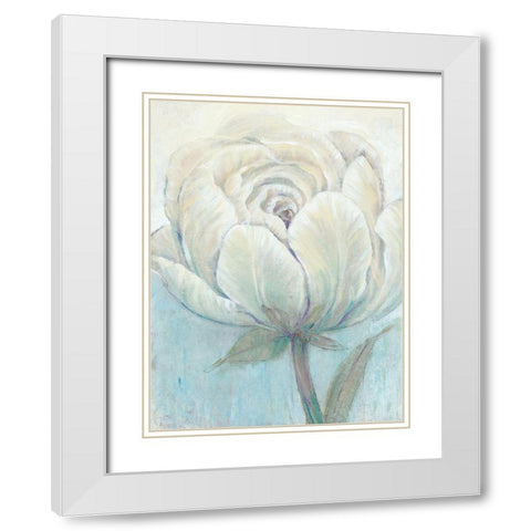 English Rose I White Modern Wood Framed Art Print with Double Matting by OToole, Tim