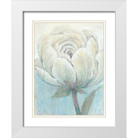 English Rose I White Modern Wood Framed Art Print with Double Matting by OToole, Tim