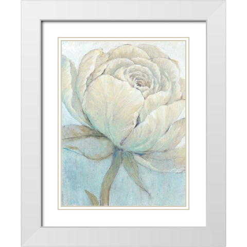 English Rose II White Modern Wood Framed Art Print with Double Matting by OToole, Tim